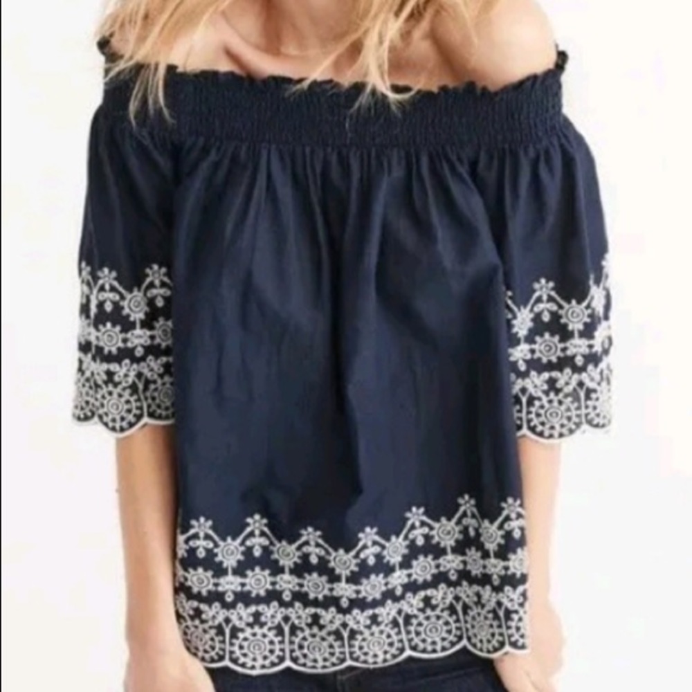 Abercrombie & Fitch • Navy Off the Shoulder Top